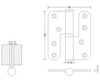 Dobradiças de porta 100 × 88 × 3, aço inoxidável, dobradiças de porta de madeira, acessórios de hardware de dobradiça L&R