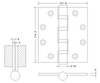 Dobradiças de porta de aço inoxidável 4,5 × 4 × 4-4BB Dobradiças de porta de madeira dobradiça plana acessórios de hardware