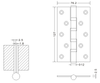 5×3×2.5-4bb Dobradiças de porta de aço inoxidável Dobradiças de porta de madeira fabricante de ferragens de dobradiça plana