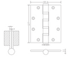 5×4×4-4bb dobradiças de porta de madeira de aço inoxidável fabricante de dobradiça plana