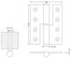 Fornecedor de dobradiças de porta de madeira de aço inoxidável com dobradiça 100 × 80 × 3 L&R