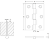 Dobradiças de porta de madeira com dobradiça plana 85 × 60 × 1,5 Dobradiças de metal dobráveis ​​para aço inoxidável