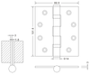 Dobradiças de porta de aço inoxidável por atacado de fábrica 4 × 3,5 × 3-2bb Dobradiças de porta de madeira