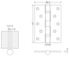 Dobradiças de porta de madeira 5 × 3,5 × 3-2BB Fornecedor de dobradiças de porta de aço inoxidável com dobradiça plana