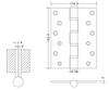 6 × 4,5 × 4-4bb Fábrica de atacado de aço inoxidável para dobradiças de porta de madeira Fabricante de ferragens 