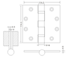 4,5 × 4,5 × 4,5-4bb Fabricante de hardware Dobradiças de porta de aço inoxidável por atacado de fábrica Dobradiças de porta de madeira