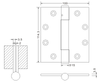 Dobradiças de porta de aço inoxidável com design de polimento 4.5×100×3.5 Dobradiças de porta de madeira