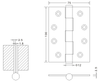 100×75×2.5-PN Fornecedor Dobradiças de porta de madeira de aço inoxidável Dobradiça plana