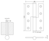 Fabricante de hardware 120 × 80 × 3 Dobradiças de porta de madeira para serviços pesados ​​no atacado Dobradiça L&R de aço inoxidável 